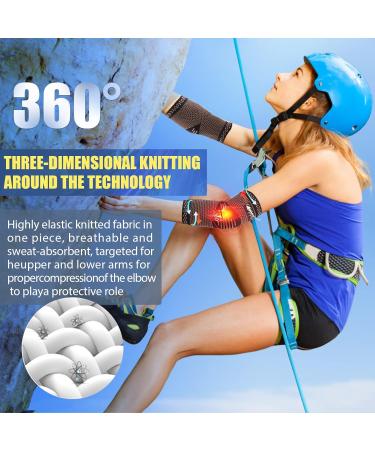 Professional Copper Elbow Bandage | Compression Support for Tendinitis & Arthritis | 2-Piece Elbow Brace for Men & Women - Buy Online on GoSupps.com