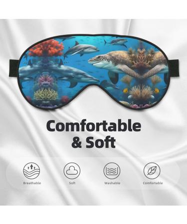 Dolphins Sea Turtle Shark Octopus Eye Mask - Ultra-Soft Light-Blocking for Comfort & Restful Sleep | International Shipping Available - Buy Online on GoSupps.com