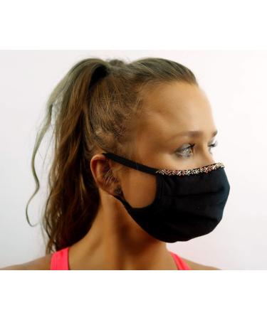 Washable Black Pearl Face Masks - 3 Layers 100% Cotton Breathable & Reusable | Fashionable UK Face Masks for International Shipping - Buy Online on GoSupps.com