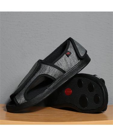 Yytcsjz Open Toe Diabetic Shoes - Comfortable Stickbuckle Adjustable Walking Shoes for Elderly Swollen Feet - Non Slip, Wide Width, Plantar Fasciitis Relief - Grey, 24.5cm - Buy Online on GoSupps.com