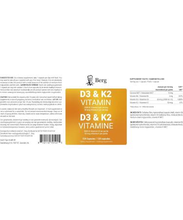 Dr Berg Nutritionals Berg Vitamin D3 K2 wMCT Includes 2000 IUs of D3 & 50 mcg MK7 & K2120 Count - Buy Online on GoSupps.com