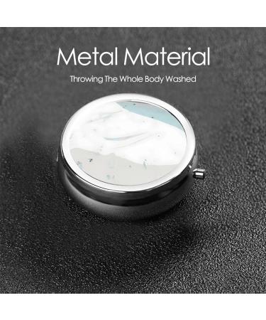 Blue and White Round Pill Box Organizer - 3 Compartment Portable Travel Pillbox for International Shipping - Buy Online on GoSupps.com