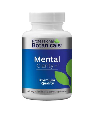 Professional Botanicals Mental Clarity Brain Supplement for Focus Energy Memory & Clarity - 60 Vegetarian Capsules