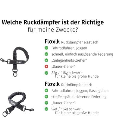 FLOXIK RUTICATIONS Elastic Slear for Medium-Sized Dogs | Bungee Leash Extension for Jogging Cycling & Walking - Black - Buy Online on GoSupps.com