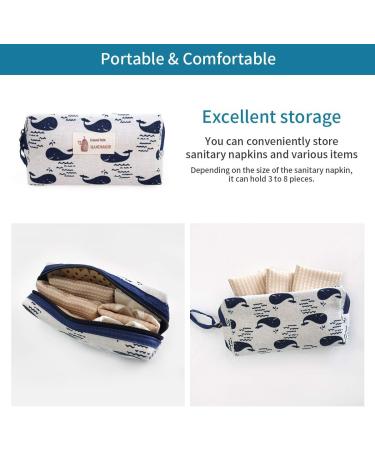 ECO Menstrual Liner Pads Pouch | Whale Design | Size M | Sanitary Napkins Bag - Buy Online on GoSupps.com