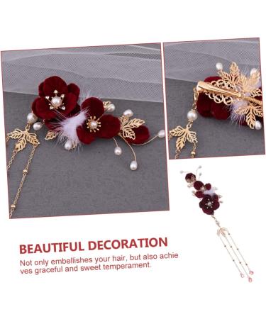 Beaupretty Plush Ball Hairpin antique ball clip barrettes for women clip for women ornaments for women flower headpiece for women Miss side clip classical Hanfu Hair Accessories - Buy Online on GoSupps.com