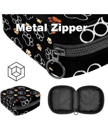 Menstrual Pad Bag with Zipper | Cute Dog Footprint | Women's Tampon & Napkin Organizer - Buy Online on GoSupps.com