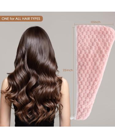 JEFFSUN Microfiber Hair Drying Towel Wrap - Super Absorbent Hooded Turban for Women | 2 Colors Extra Thick for Long Curly Wet Hair - Buy Online on GoSupps.com