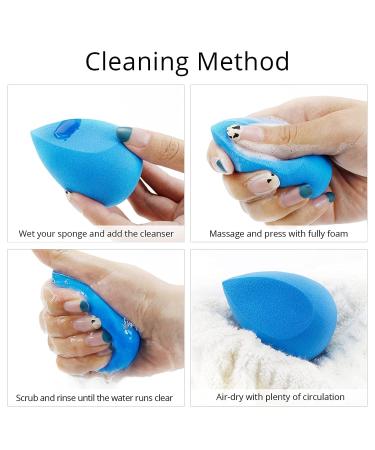 BEAKEY 4+1Pcs Makeup Sponges with Powder Brush | Professional Beauty Sponge Blender & Kabuki Brush Set - Buy Online on GoSupps.com