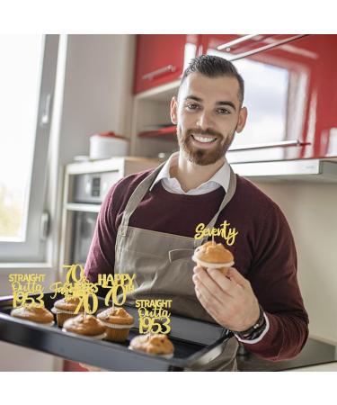 Rsstarxi 30 Pack Gold Glitter 70th r Birthday Cupcake Toppers Straight Outta 1953 Cupcake Picks Seventy Cheers to 70 Cupcake Topper for Happy 70th Birthday Wedding Anniversary Party Cake Decorations Design 1 Gold 70th - Buy Online on GoSupps.com