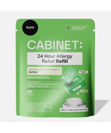 Cabinet: All Day Allergy Relief Cetirizine 10mg for Non-Drowsy Relief from Common Allergy Symptoms (Refill Pouch)