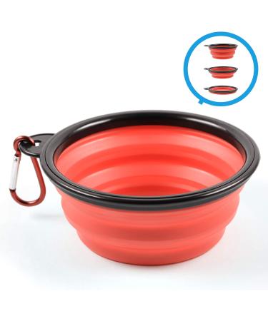 PhoneNatic Foldable Silicone Dog Bowl - Red 350ml Travel Bowl for Dogs & Cats with Carabiner - Perfect for Pet Lovers - Buy Online on GoSupps.com