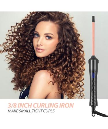 9mm Small Curling Wand for Thin Hair - Ceramic Barrel Curling Iron with Adjustable Temperature - 3/8 Inch Square - Buy Online on GoSupps.com