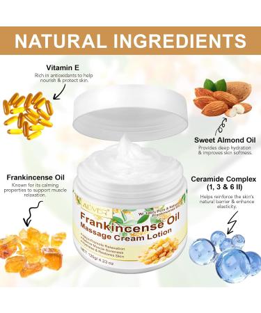 Frankincense Balm for Anti-Aging Muscle Massage Deep Moisturizing Cream for Dry Cracked Skin Face Body Skincare for Men and Women 2oz Natural Balm - Buy Online on GoSupps.com