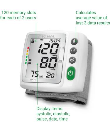 Medisana BW 315 Wrist Blood Pressure Monitor - Precise Measurement with Memory & Traffic Light Scale for Irregular Heartbeat - Buy Online on GoSupps.com