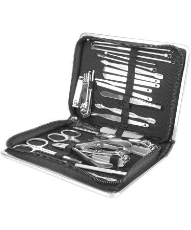 Black Nail Clippers Set Portable Manicure Tools Kit Mess and Hygienic for Travel - Buy Online on GoSupps.com