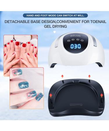 220W UV LED Nail Lamp | 57 Lamp Beads | 4 Timer Setting | LCD Display | Auto Sensor | Professional Nail Light for Gel Nails - Buy Online on GoSupps.com