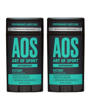 Art of Sport Men’s Antiperspirant Deodorant, Eucalyptus Fragrance, Made with Natural Botanicals, Moisturizing Tea Tree Soap, Made for Athletes, Victory Scent, 2.7 Ounce (Pack of 2) 2.7 Ounce (Pack of 2) Victory