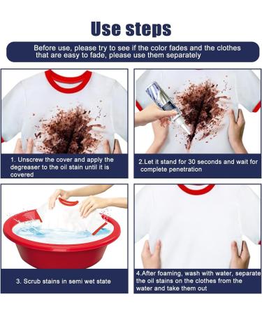 KOAHDE Dry Stain Remover For Clothing Oil Stains Garment Stubborn Stain Cleaner Oil Stain Remover for Clothing Quickly Efficient Degreasing Strong Clothes Cleaner No Washing Clothes Stain Cleaning - Buy Online on GoSupps.com