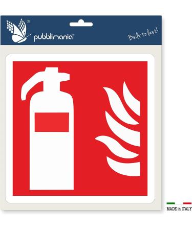 Pubblimania Durable Fire Extinguisher PVC Adhesive - Indoor & Outdoor Use (14.5 x 14.5 cm) | Shop Now! - Buy Online on GoSupps.com
