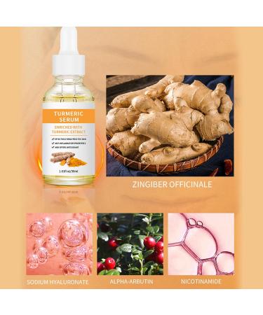 Turmeric face seruem Dark Spot Remover Essence Turmeric Serums for face Brightens Skin Tone Moisturizes Hydrates Lightens Age-Spots Acne Reduce Fine Lines Facial Care Anti-Aging Serum - Buy Online on GoSupps.com