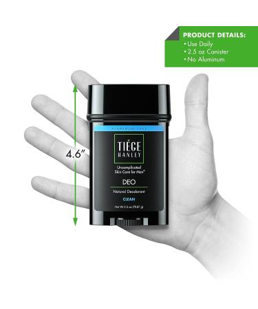 Tiege Hanley Aluminum-Free Deodorant for Men | Mint & Eucalyptus Scent | Long Lasting & All-day Odor Neutralizing | Sweat Absorbing | Moisture Wicking | 2.5oz Black - Buy Online on GoSupps.com