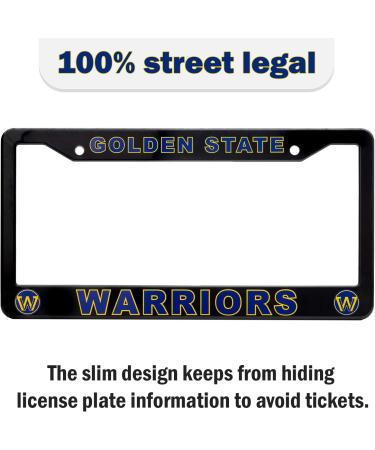 Golden State Warriors License Plate Frame - Black, 12.25 x 6.25 - Ideal Gift for Sports Fans - Slim Design - Buy Online on GoSupps.com