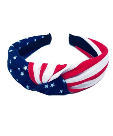 Shimmer Anna Shine Patriotic American Flag Twist Headband | USA Flag Headband - Buy Online on GoSupps.com