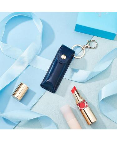 WADORN Chapstick Keychain Holder - PU Leather Lipstick Organizer Pouch - Portable Lip Balm Sleeves Holder - Keychain Lip Gloss Protector - Blue - Buy Online on GoSupps.com