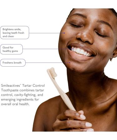 Smileactives Tartar Control Fluoride Toothpaste - Teeth Whitening Gum Health & Cavity Repair - Vanilla Mint Flavor - 6 oz - Buy Online on GoSupps.com
