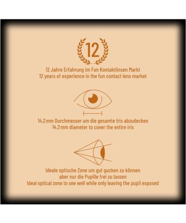 Funzera Halloween White UV Vampire Colored Contact Lenses - Non-Prescription Easy-to-Use 2 Pieces (1 Pair) - Glow Under Black Light! - Buy Online on GoSupps.com