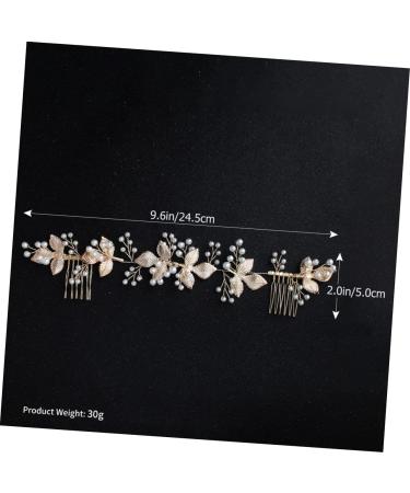 FRCOLOR 1pc Comb Bridesmaid Headwear Wedding Hairband Glitter Leaf Pearl Wedding Hairpin Hair Pin Floral Headpiece Wedding Hair Accessories Bride Hairstyles Manual Headband Alloy - Buy Online on GoSupps.com