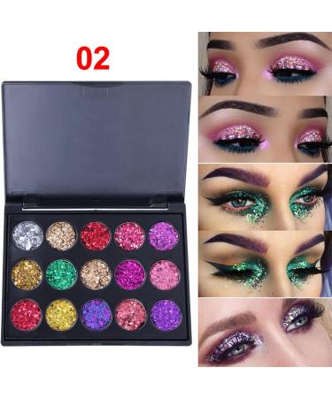Glitter Eye Shadow Palette Glitter Makeup Palette - Eyeshadow Makeup Palettes Long Lasting Waterproof Makeup Accessories Sillervan 02 - Buy Online on GoSupps.com