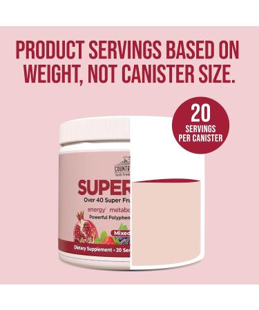 Country Farms Super Reds - Energizing Berry Polyphenol Superfood | 20 Servings - Buy Online on GoSupps.com
