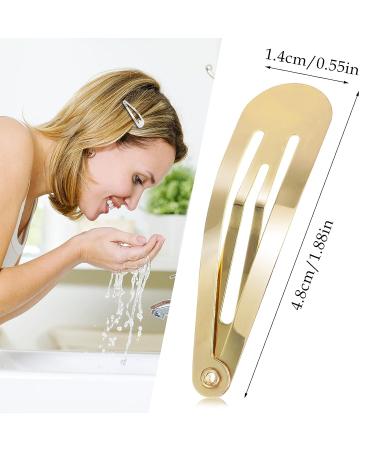 Lusofie 60Pcs 2 Inch Metal Hair Snap Clips for Women Girls with Storage Box - Gold, Silver, Black | Simple Snap Barrettes - Buy Online on GoSupps.com