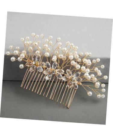 DOITOOL Bridal Hair Comb Rhinestone Bridal Crystal Hair Comb Gold Wedding Clip Side Hair Combs Wedding Flower Hair Comb Leaf Hair Pin Hair Accessories European and American Bride - Buy Online on GoSupps.com