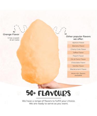 Baking Beauty and Beyond Premium Floss Sugar for Cotton Candy - Cotton Candy Flossing Sugar with Natural Ingredients Perfect for Every Occasion Bulk Floss Sugar 800g - Orange Flavour - Buy Online on GoSupps.com