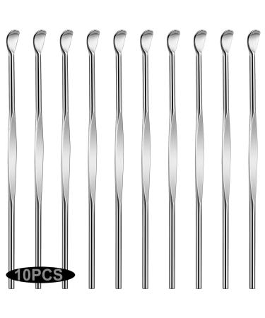 10pcs Sliver Metal Ear Cleaner Ear Pick Ear Spoon Earwax Curette Remover Earpick Tool Hanging Clean Tool for Ear Key Hanging Key Pendant for Adult Children