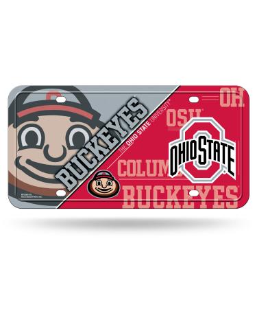 Rico Industries NCAA Ohio State Buckeyes Metal License Plate Tag, 6 x 11.5-inches