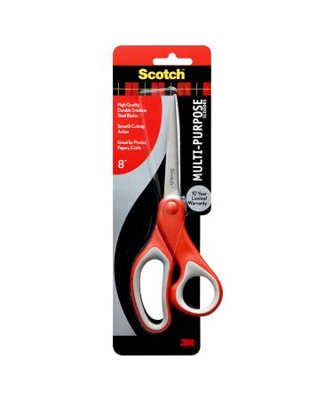 Scotch 8 Inch Multi-Purpose Scissors, Great for Everyday Use (1428),Red/Grey - Buy Online on GoSupps.com