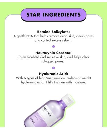 Salironic Toner 220ml | Korean Skincare for Sensitive Skin | Exfoliate Dead Skin & Control Sebum | Soothing & Moisturizing | Unisex - Buy Online on GoSupps.com