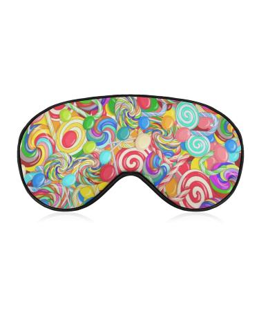 Colorful Sweet Candy Sleep Mask for Women Adjustable Sleeping Eye Shades Cover with Elastic Strap