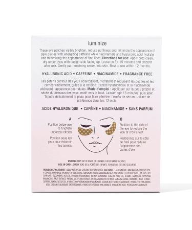 Jouer Luminize Dark Circle Correcting Eye Patches - Caffeine Under Eye Treatment (Pack of 6) - Buy Online on GoSupps.com