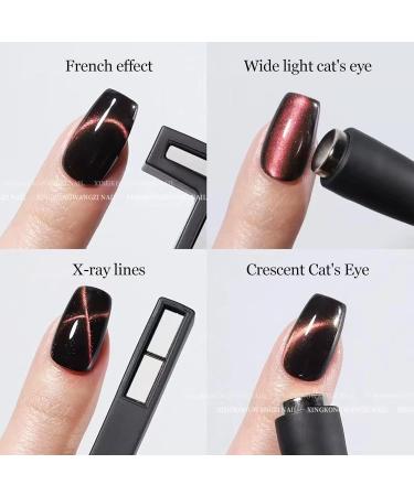 Tool - Holographic Nail Pattern Wand 5 in 1 Nail Magnet Stick | Magnetized Tool Magnet Applicator Versatile Cross Shaped Nail Polish Magnet for Nail Salons - Buy Online on GoSupps.com