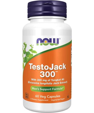 NOW Supplements, TestoJack 300™ with 300 mg of Tonkat Ali (Eurycoma longifolia Jack Extract), 60 Veg Capsules  - Buy Online on GoSupps.com