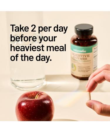NatureWise Digestive Enzymes - Multi Enzymes with Probiotics + Prebiotics - Post Mealtime Comfort & Bloating Support + Aids Digestion and Gut Health - Soy-Free Non-GMO - 60 Capsules 1-Month Supply  - Buy Online on GoSupps.com