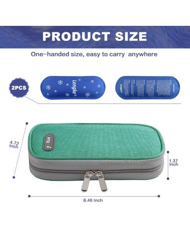 Insulin Cooler Case Diabetic Travel Bag | Green Insulated Cooling Bag with Ice Packs for Insulin Pen and Supplies - Buy Online on GoSupps.com