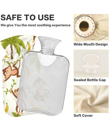 Naanle Monkey Palm Heat Bottle 2L - Transparent Hot Water Bottle for Bed Hand & Feet Warmer Pain Relief & Cold Therapy - Buy Online on GoSupps.com