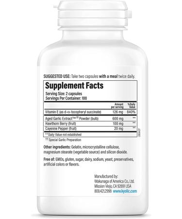 Kyolic Aged Garlic Extract Formula 106 - 200 Capsules for Circulation Health (Pack of 1) - Buy Online on GoSupps.com