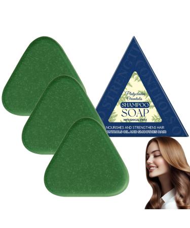 blmcoos Platycladus Orientalis Leaves Shampoo Soap Shampoo Conditioner Soap Polygonum Multiflorum Shampoos Soap Green Solid Shampoo Bar Soothing & Strengthening Hair Volume & Oil Control 3
